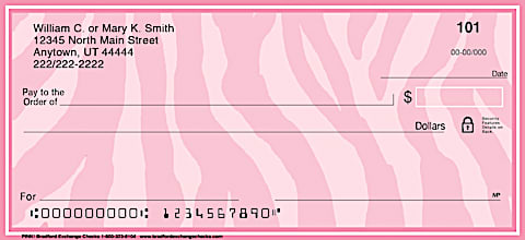 Pink Personal Checks