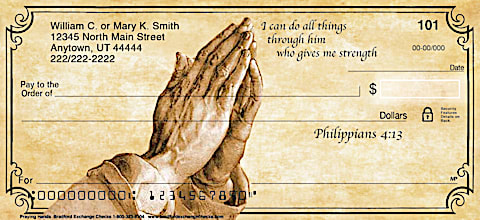 Praying Hands Personal Checks