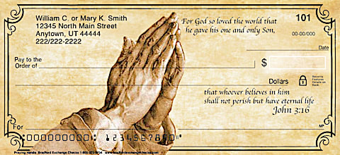 Praying Hands Personal Checks