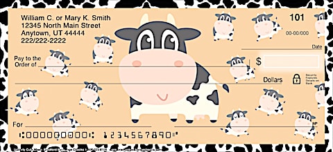 Cow Pattern Checkbook Cover | Bradford Exchange Checks