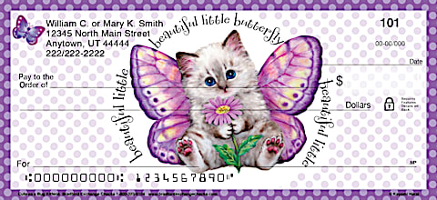 Cute as a Bug Kittens Personal Checks