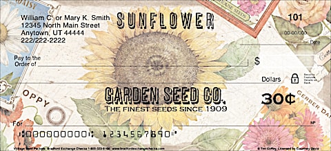 Vintage Seed Packets Personal Checks