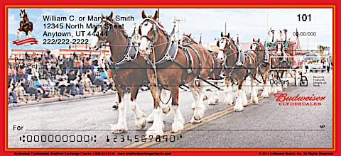 Budweiser Clydesdales Personal Checks