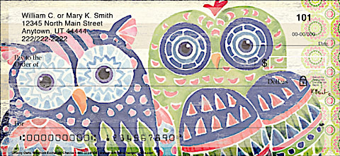 Groovy Owls Personal Checks