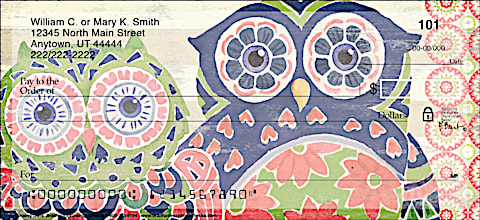 Groovy Owls Personal Checks