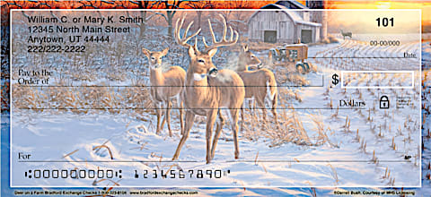 Deer on a Farm Personal Checks
