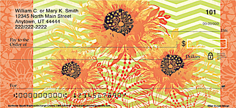 Sunflower Spunk Personal Checks