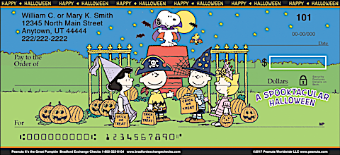 Fun Halloween Checks are a Great Tribute to the Great Pumpkin and the Whole Peanuts Gang