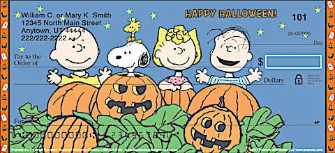 Fun Halloween Checks are a Great Tribute to the Great Pumpkin and the Whole Peanuts Gang