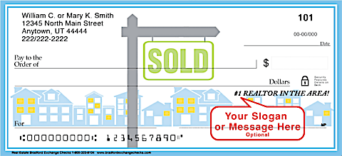 Real Estate Themed Checks Exclusively Designed with Space for a Personalized Message