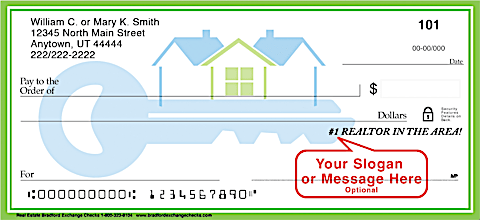 Real Estate Themed Checks Exclusively Designed with Space for a Personalized Message