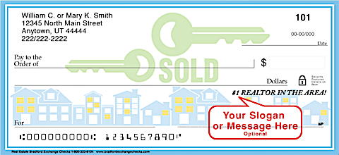 Real Estate Themed Checks Exclusively Designed with Space for a Personalized Message