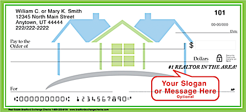 Real Estate Themed Checks Exclusively Designed with Space for a Personalized Message