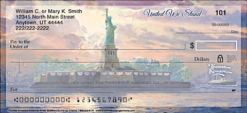 Thomas Kinkade's Signature Artwork Enlightens the Exteriors of Our Nation's Monuments on These Breathtaking Checks