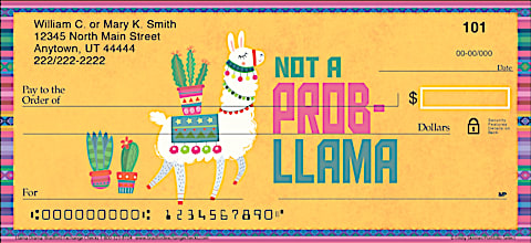 Lovable Llamas Have Puns-of-Attitude on these Adorable Personal Checks