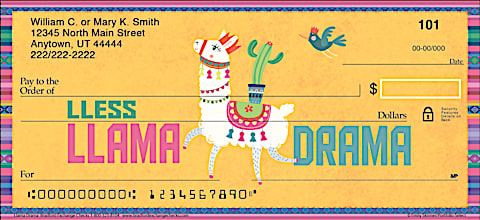 Lovable Llamas Have Puns-of-Attitude on these Adorable Personal Checks