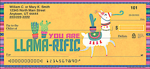 Lovable Llamas Have Puns-of-Attitude on these Adorable Personal Checks