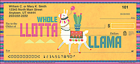 Lovable Llamas Have Puns-of-Attitude on these Adorable Personal Checks