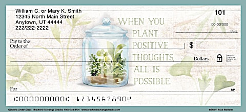 Inspire Others with Beautiful Terrarium Themed Personal Checks