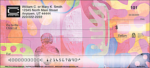 Featuring African Abstracts Personal Checks by Celebrity Designer Nikki Chu