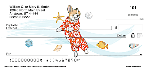 Join the Pack with Whimsical Beach Dog Personal Checks