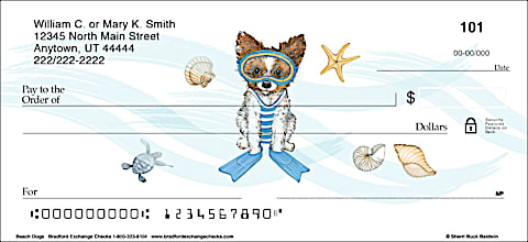 Join the Pack with Whimsical Beach Dog Personal Checks