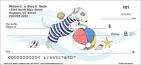 Join the Pack with Whimsical Beach Dog Personal Checks