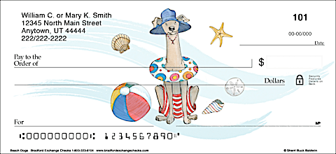 Join the Pack with Whimsical Beach Dog Personal Checks