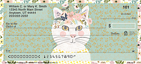 Purrfect Bohemian Cats on Calicos Personal Checks