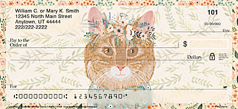 Purrfect Bohemian Cats on Calicos Personal Checks