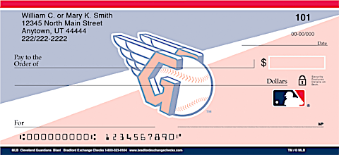 Cleveland Guardians Personal Checks Feature a Refreshing Blast on a Classic MLB Team Logo