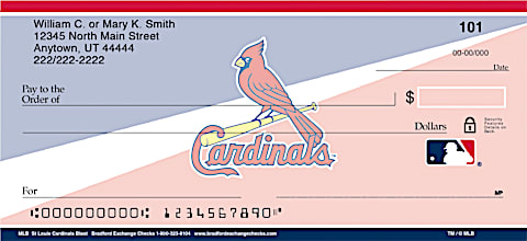 St Louis Cardinals Personal Checks Feature a Refreshing Blast on a Classic MLB Team Logo