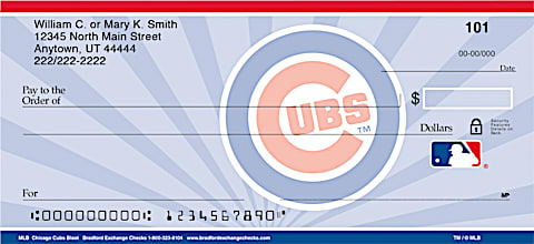 Chicago Cubs Personal Checks Feature a Refreshing Blast on a Classic MLB Team Logo