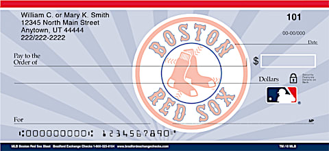Boston Red Sox Personal Checks Feature a Refreshing Blast on a Classic MLB Team Logo