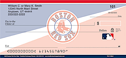 MLB Boston Red Sox Blast Personal Checks -100 Checks | Bradford Exchange Checks