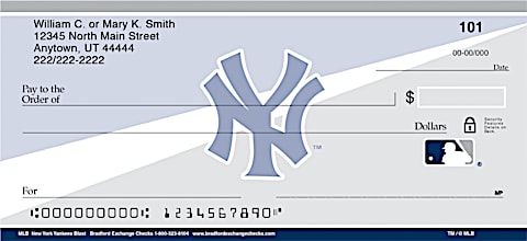 New York Yankees Personal Checks Feature a Refreshing Blast on a Classic MLB Team Logo
