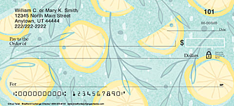 Citrus Twist Personal Checks Feature A Refreshing Splash of Style