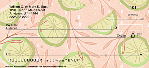Citrus Twist Personal Checks Feature A Refreshing Splash of Style