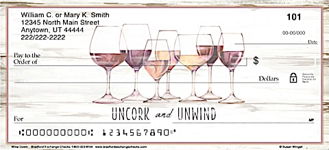 Uncork and Unwind with Wine Themed Personal Checks