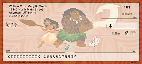 Bring Disneys Moana to Every Moment - Personal Checks Featuring Scenes From the Hit Animated Adventure
