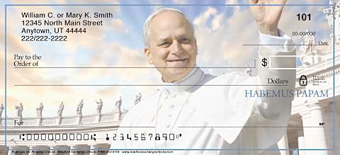 Honor the Spirit of Faith With These Exclusive Personal Checks Featuring Devotional Portraits of Pope Leo XIV