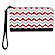 Red and Gray Chevron Large Wristlet Purse