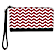 Red and White Chevron Large Wristlet Purse
