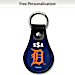 Detroit Tigers Leather Key Ring