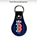 Boston Red Sox Leather Key Ring