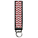 Red and White Chevron Wristlet Keychain 