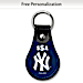 NY Yankees Leather Key Ring