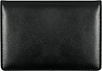 Black Top-Stub Leather Checkbook Cover