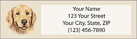 Golden Retriever Return Address Label