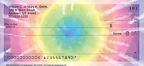 Retro Tie-Dye Personal Checks